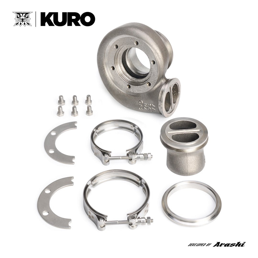 Arashi Dynamics KURO GT3071R GT3076R GT30 GTX30 V-band 0.83 A/R Twin-Scroll  Turbo Turbine Housing