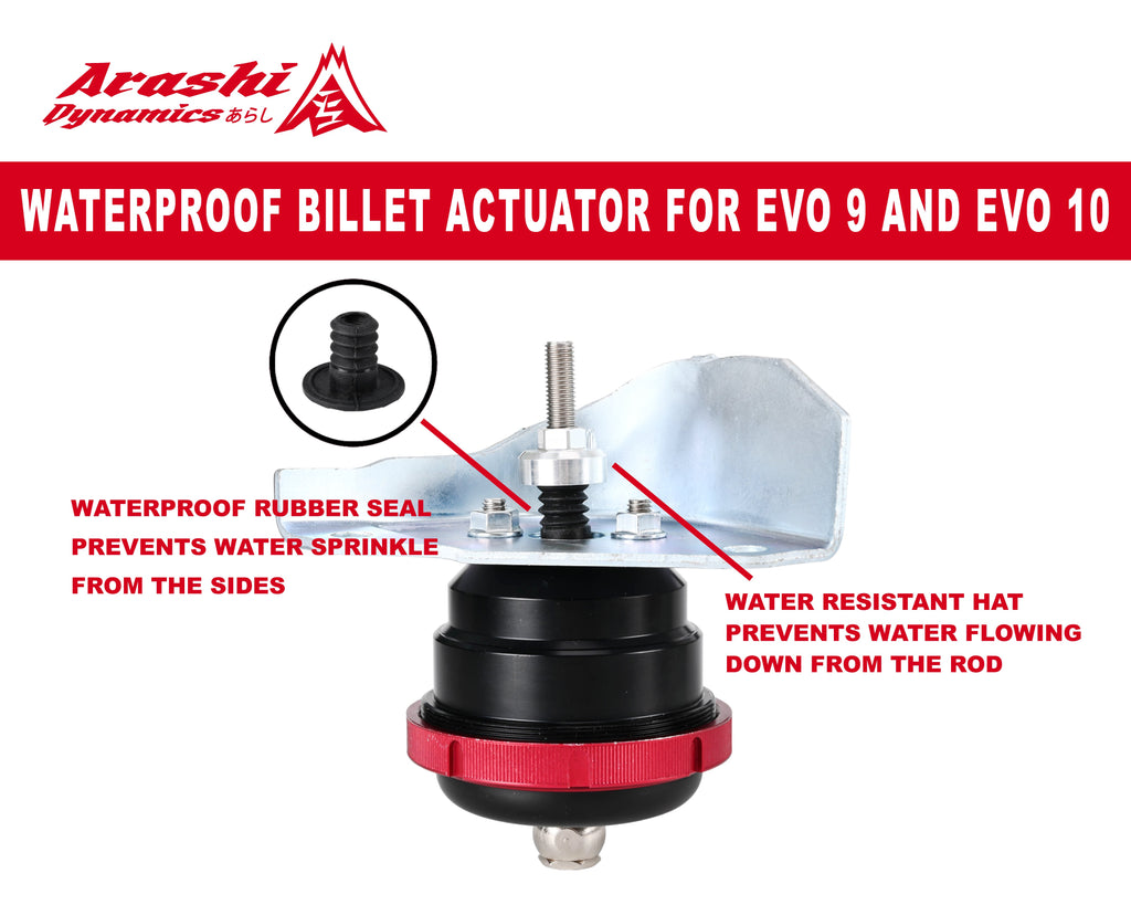 Waterproof Billet Actuator for EVO 9 and EVO 10
