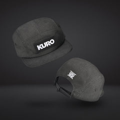 Arashi KURO 5 Panel Washed Cotton Flat Bill Baseball Cap