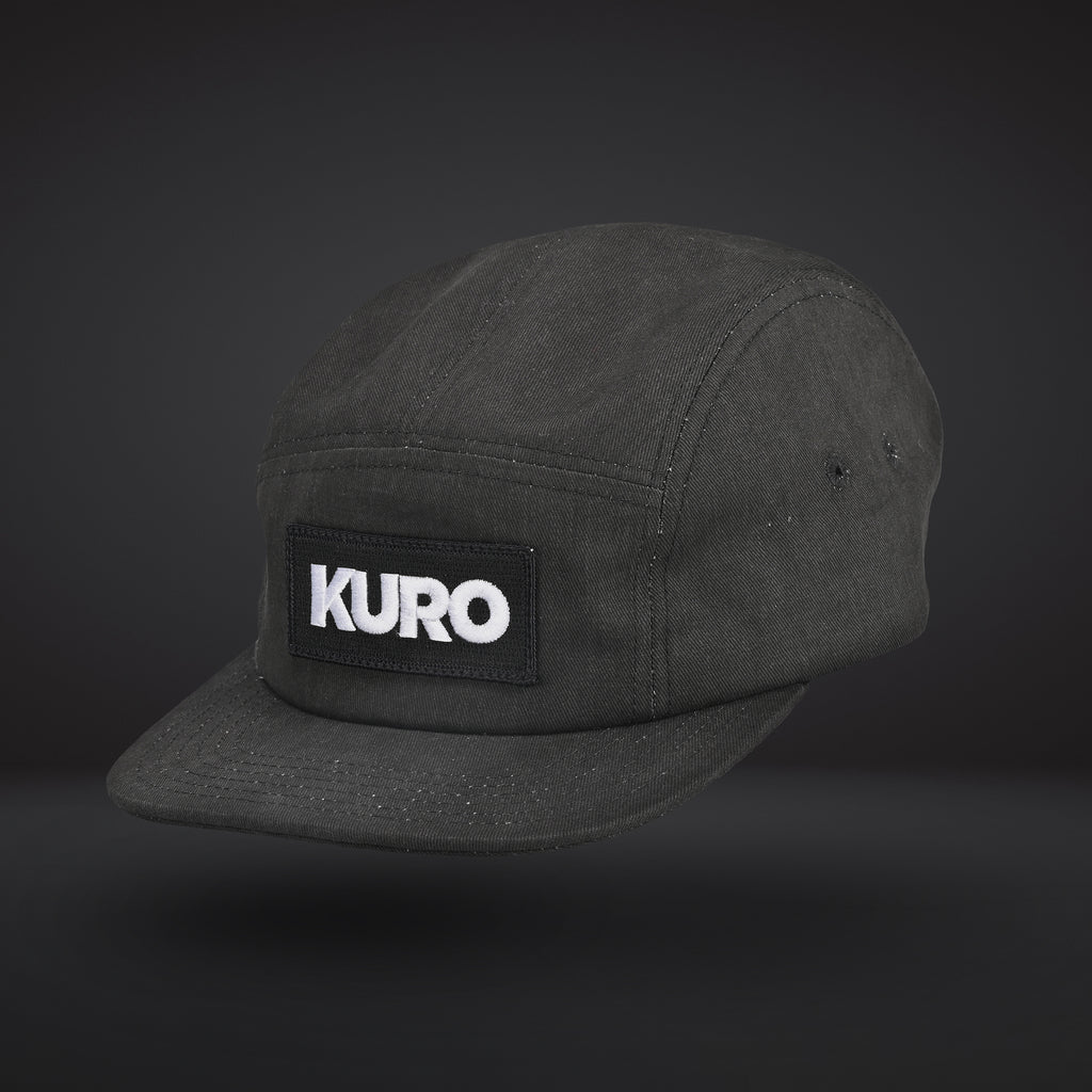 Arashi KURO 5 Panel Washed Cotton Flat Bill Baseball Cap