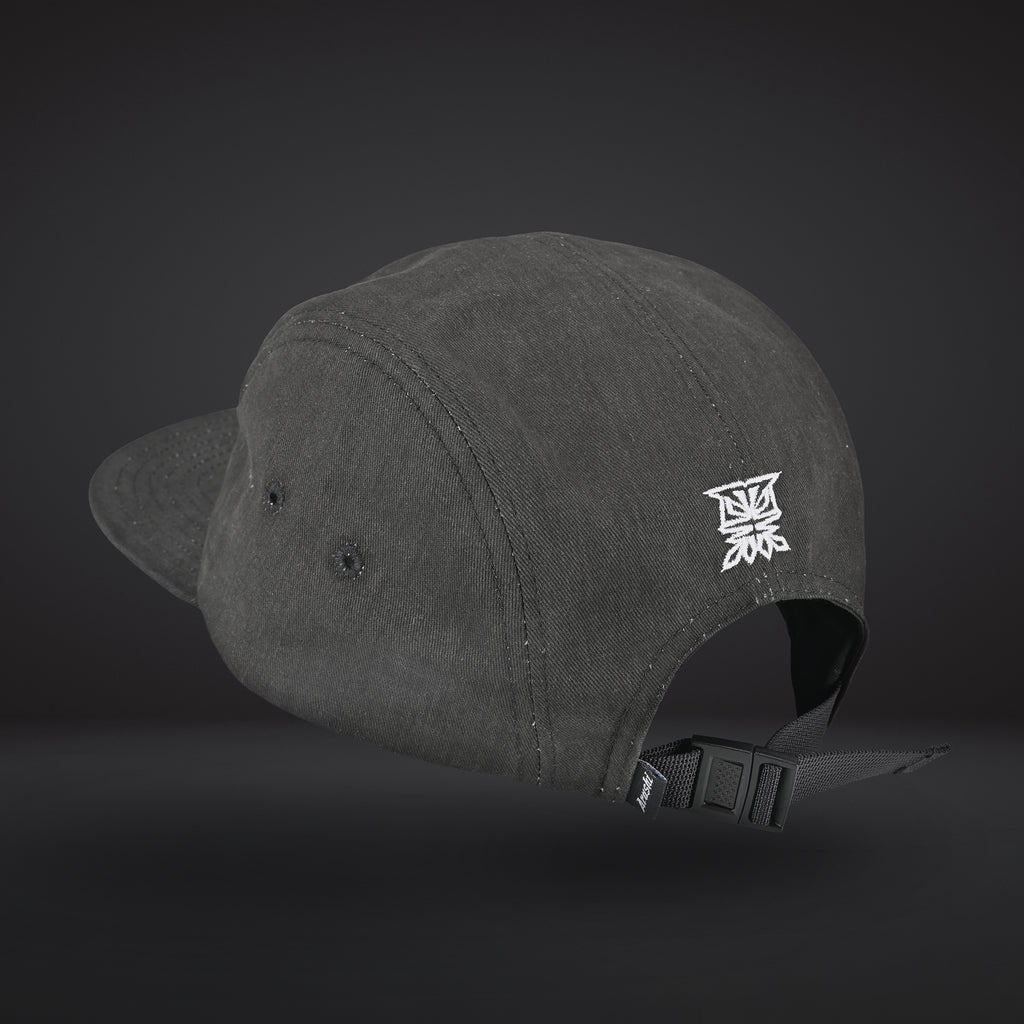 Arashi KURO 5 Panel Washed Cotton Flat Bill Baseball Cap
