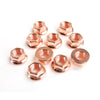 M10 x 1.5 Copper Exhaust Manifold Lock Nuts Set 15mm Hex (wrench size) 10 Pcs