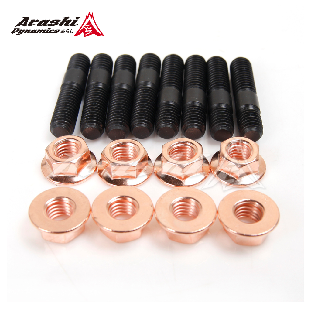 M8x1.25 Stud 38mm & Nut For Garrett T28 T25 GT25 GT28 GT30 GT35 Silvia SR20DET CA18DET Turbo / 8 Sets