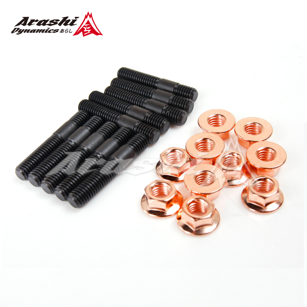 M8x1.25 Stud 45mm & Nut For Garrett T25 T28 GT25 GT28 Turbo Silvia S14 S15 SR20DET / 10 Sets