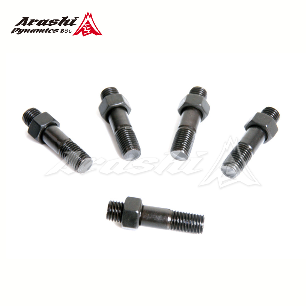 M10x1.25 Stud 43mm & Nut For Mitsubishi DSM 1G EVO 1 2 3 4 5 6 7 8 9 10 EVO X Turbo / 5 Sets