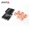 M10x1.25 Stud 43mm & Nut For Subaru TD04L TD05H TD06 EVO 3 ~ 9 10 EVO X Turbo / 8 Sets