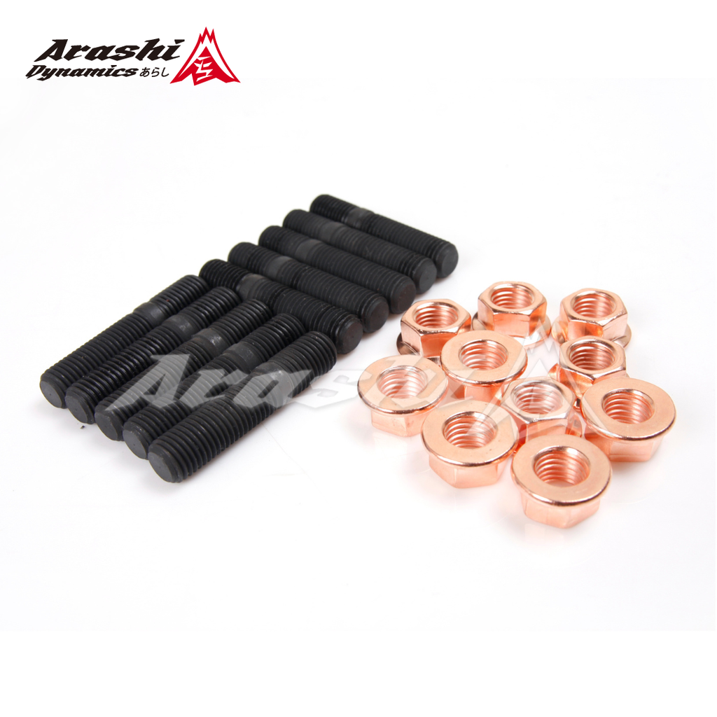 M10x1.25 Stud 47.5mm & Nut For Mitsubishi DSM EVO 9 EVO X TD05H TD06 Turbo / 10 Sets