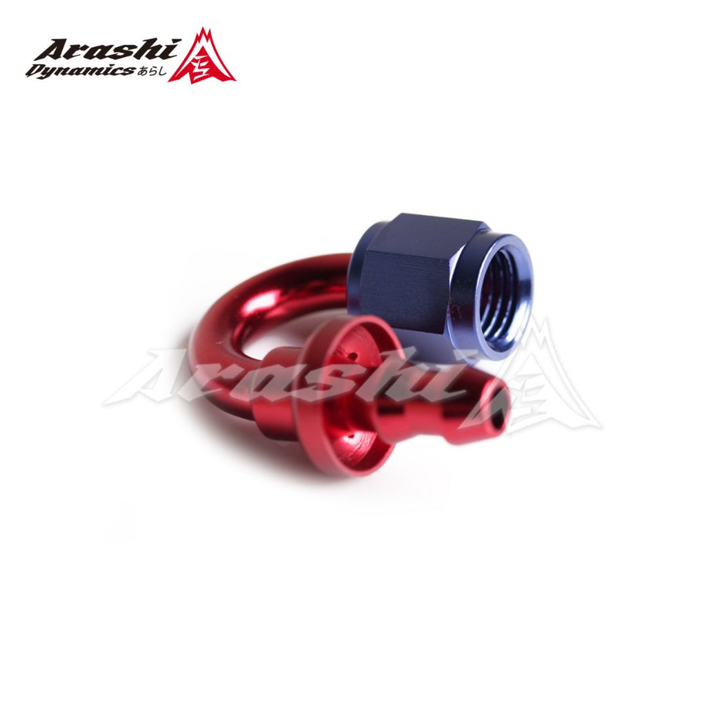 Push on Hose End 180° 4AN Aluminum Fitting Adapter