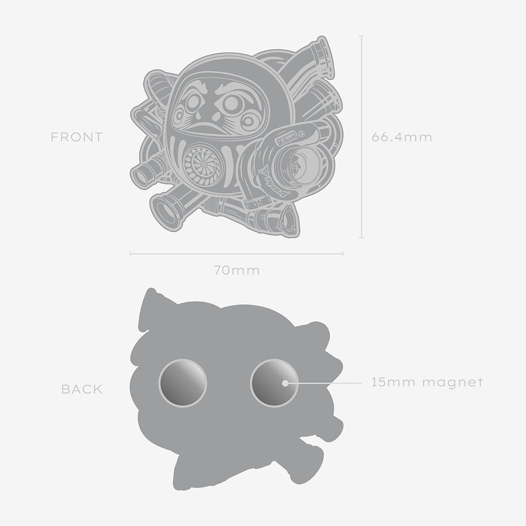 Arashi Daruma Metal Magnet