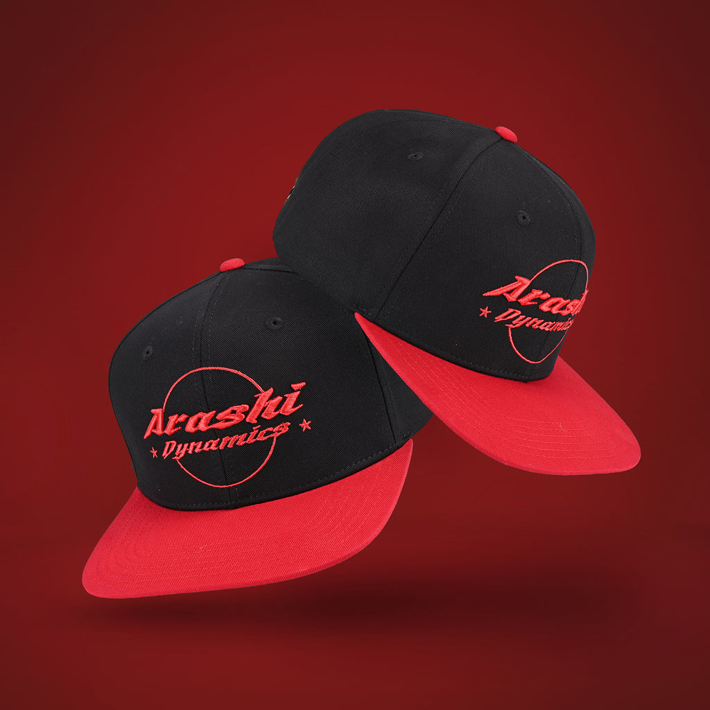 Arashi Flat Brim Black-red Adjustable Cap