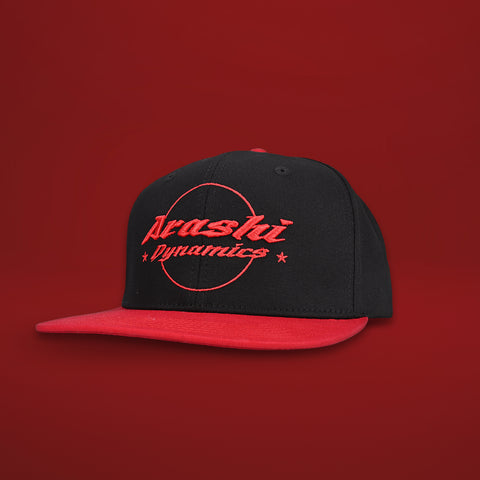 Arashi Flat Brim Black-red Adjustable Cap