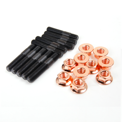 M8x1.25 Stud 45mm & Nut For Garrett T25 T28 GT25 GT28 Turbo Silvia S14 S15 SR20DET / 10 Sets