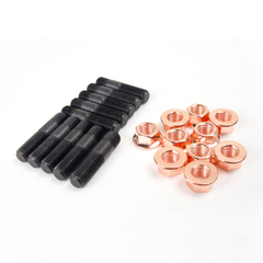 M10x1.25 Stud 43mm & Nut For Mitsubishi DSM EVO 1~ EVO 9 EVOX TD05H TD06 Turbo / 10 Sets