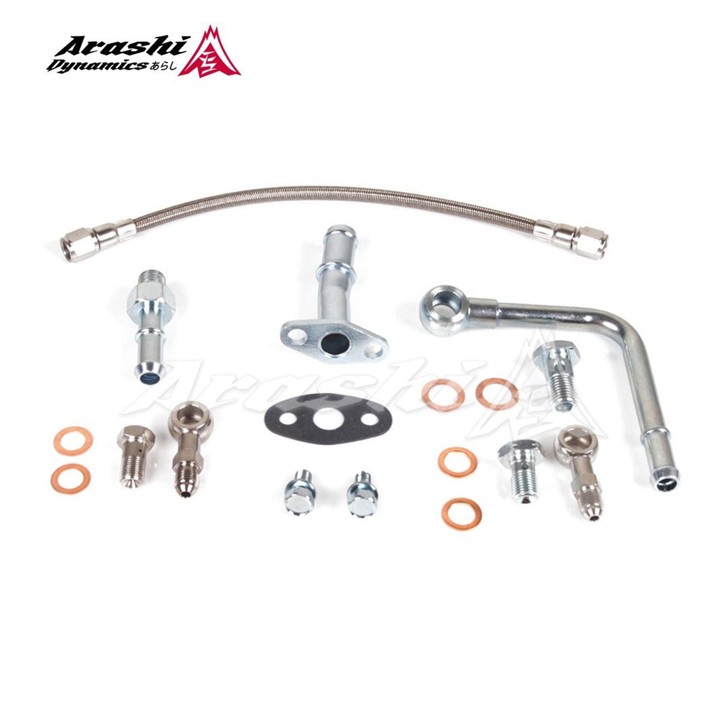 Garrett GT25 - GT35 Ball Bearing Turbo on SUBARU Impreza WRX STI Oil Line Kit