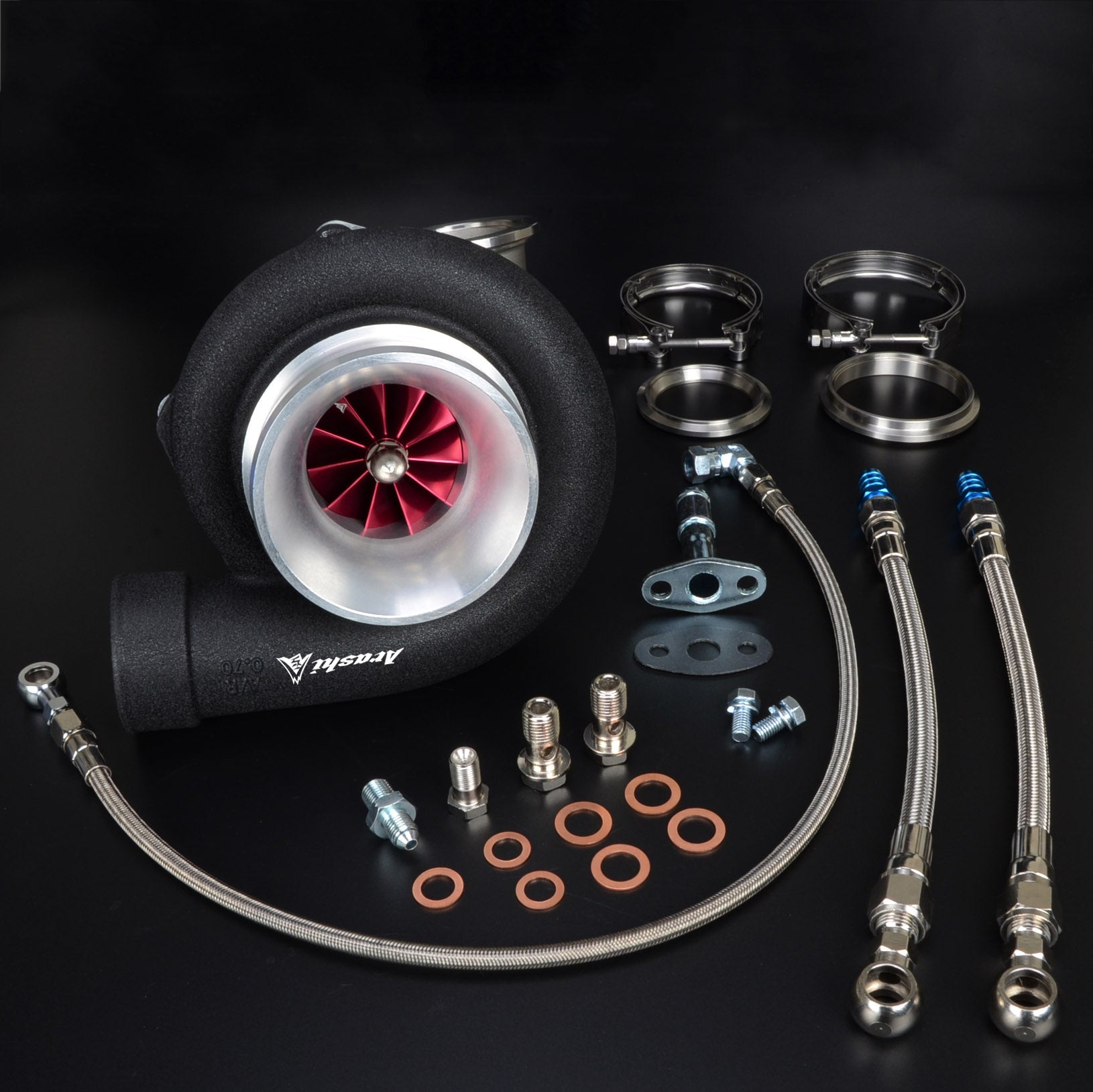 GT3　CF6-80　HPT１タービンブレード　コーティングあり Arashi Dynamics KURO TURBO GT3076R V-band 0.63 AR Stainless BALL