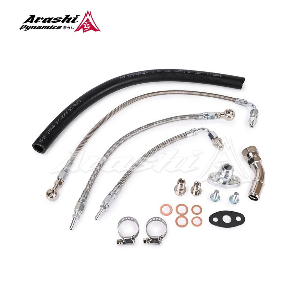 TOYOTA 1VD-FTV Land Cruiser w/ Upgrade Garrett GT28R Turbo Oil Water Line Kit