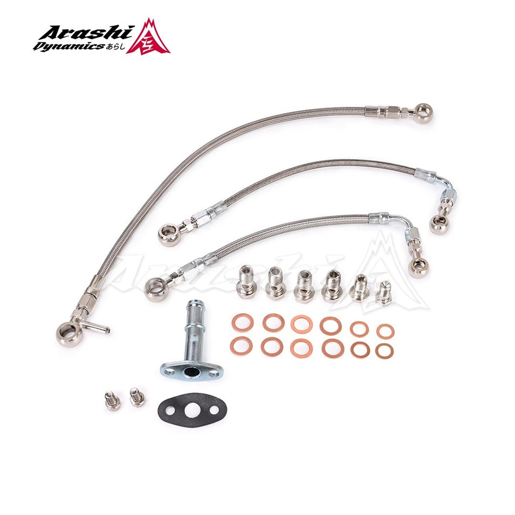SAAB 9-3 9-5 B205 B235E Garrett GT28R GT30R Ball Bearing Turbo Oil Water Line Kit