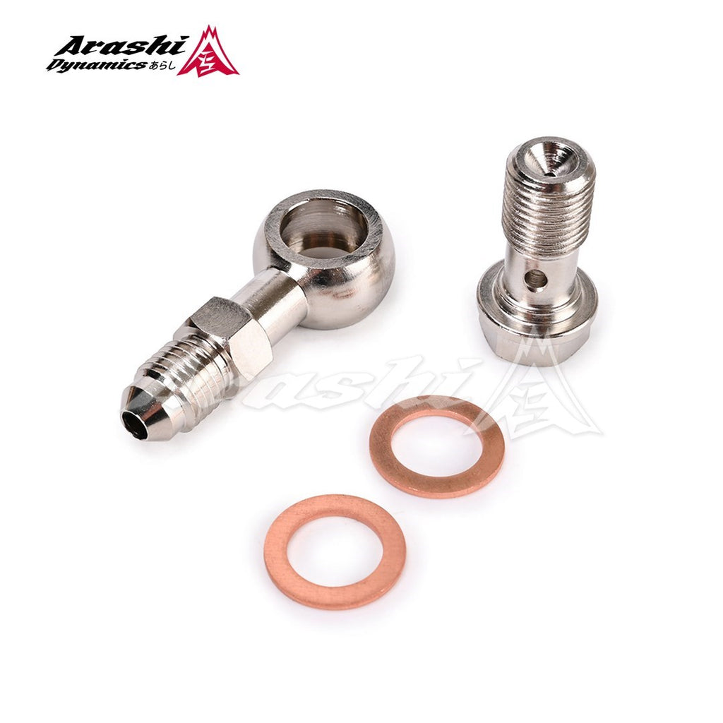 Banjo Bolt Kit 4AN to M12x1.25mm For Mitsubishi 4G93T 4G63T 4B11T w/ 1.5mm Restrictor