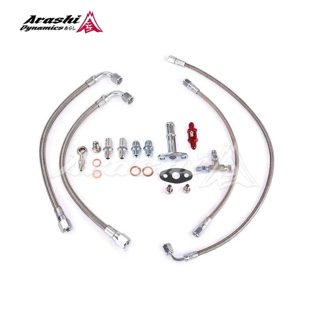HONDA D15 D16 CIVIC w/ Garrett GT25R GT28R Ball Bearing Turbo Oil Water Line Kit