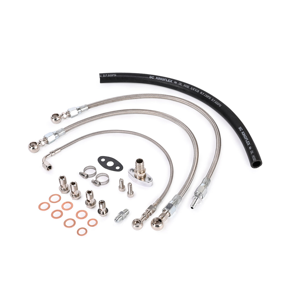NISSAN RB20DET RB25DET RB30 w/ GT25R GT28R GT30R GT35R Ball Bearing Turbo Oil Water Line Kit