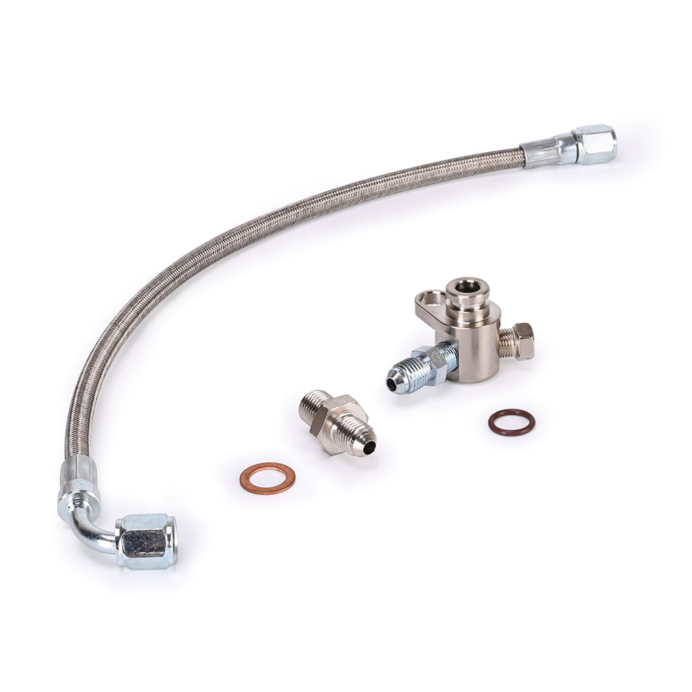 BMW N54 335i 535i w/ single Garrett GT30R GT35R Ball Bearing Turbo Oil Feed Line Kit