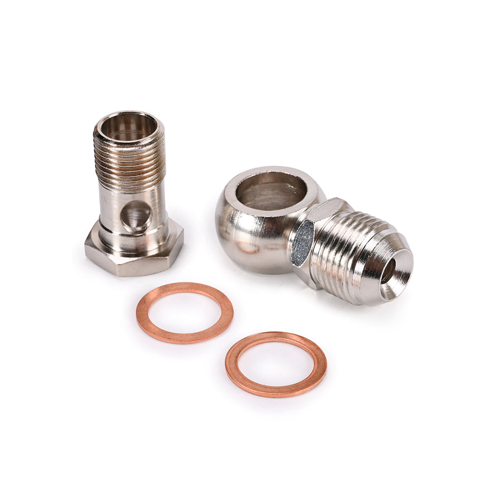 Turbo Water Banjo Bolt Pipe Kit M18x1.5mm to 10AN Oil Cooler