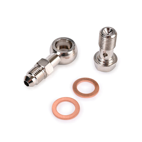 Banjo Bolt Kit 4AN to M12x1.25mm For Mitsubishi 4G93T 4G63T 4B11T w/ 1.5mm Restrictor