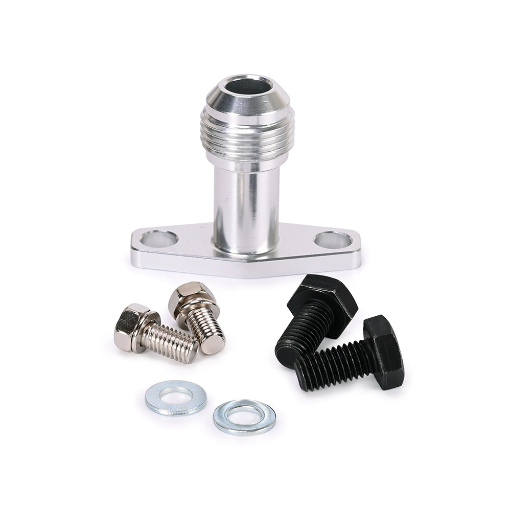 12AN Turbo Oil Return Flange Kit w/ Garrett BorgWarner Holset