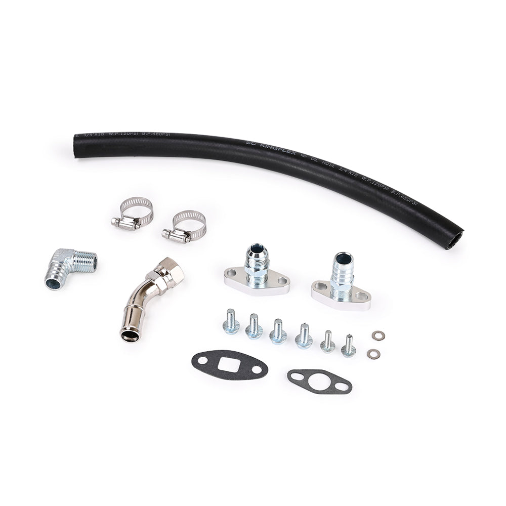 Stainless Steel Braided Turbo Oil Drain Return Line Kit With -10AN Fittings For T3/T4 Turbo