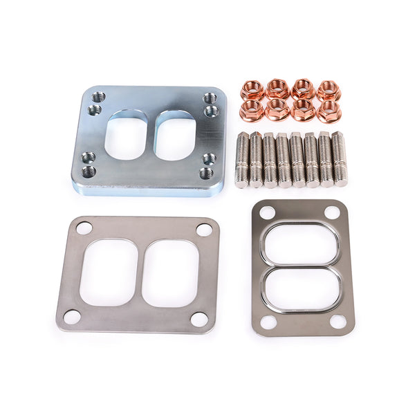 Garrett T3 to T4 Twin Entry / Scroll Turbo Exhaust Manifold Flange Adapter Gasket Stud Kit