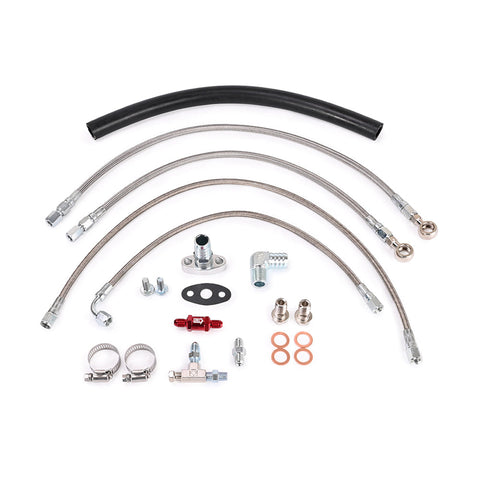 NISSAN TD42 GQ Garrett GT28R Ball Bearing Turbo Oil Water Line Kit w/ Oil Filter